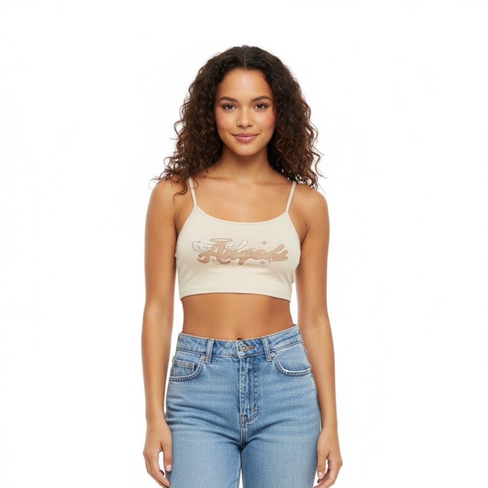 🧸 Beige “Angel” Graphic Cami Top (SHEIN – Size Small)